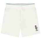 Boys Ivory Jersey Polo Bear Shorts, 1, hi-res