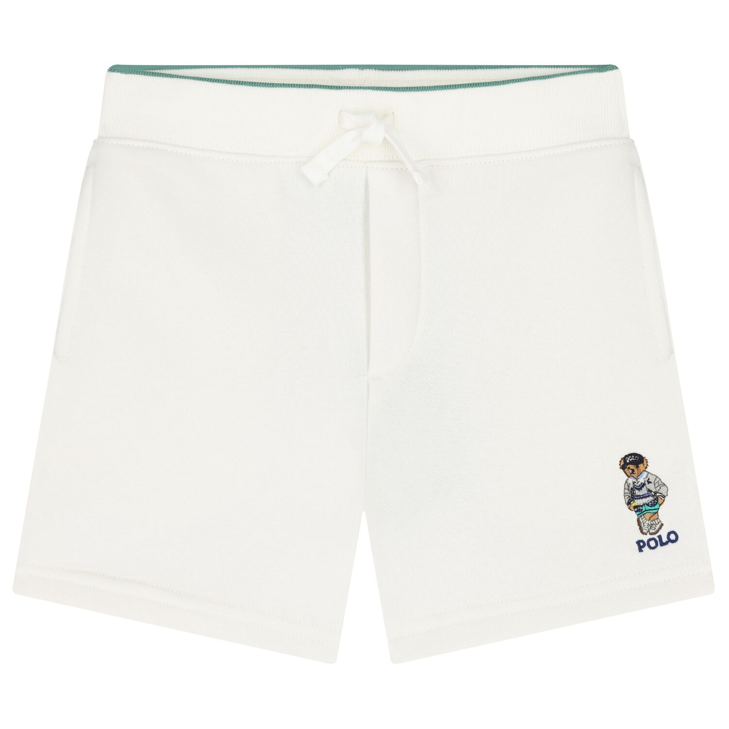 Boys Ivory Jersey Polo Bear Shorts, 1, hi-res