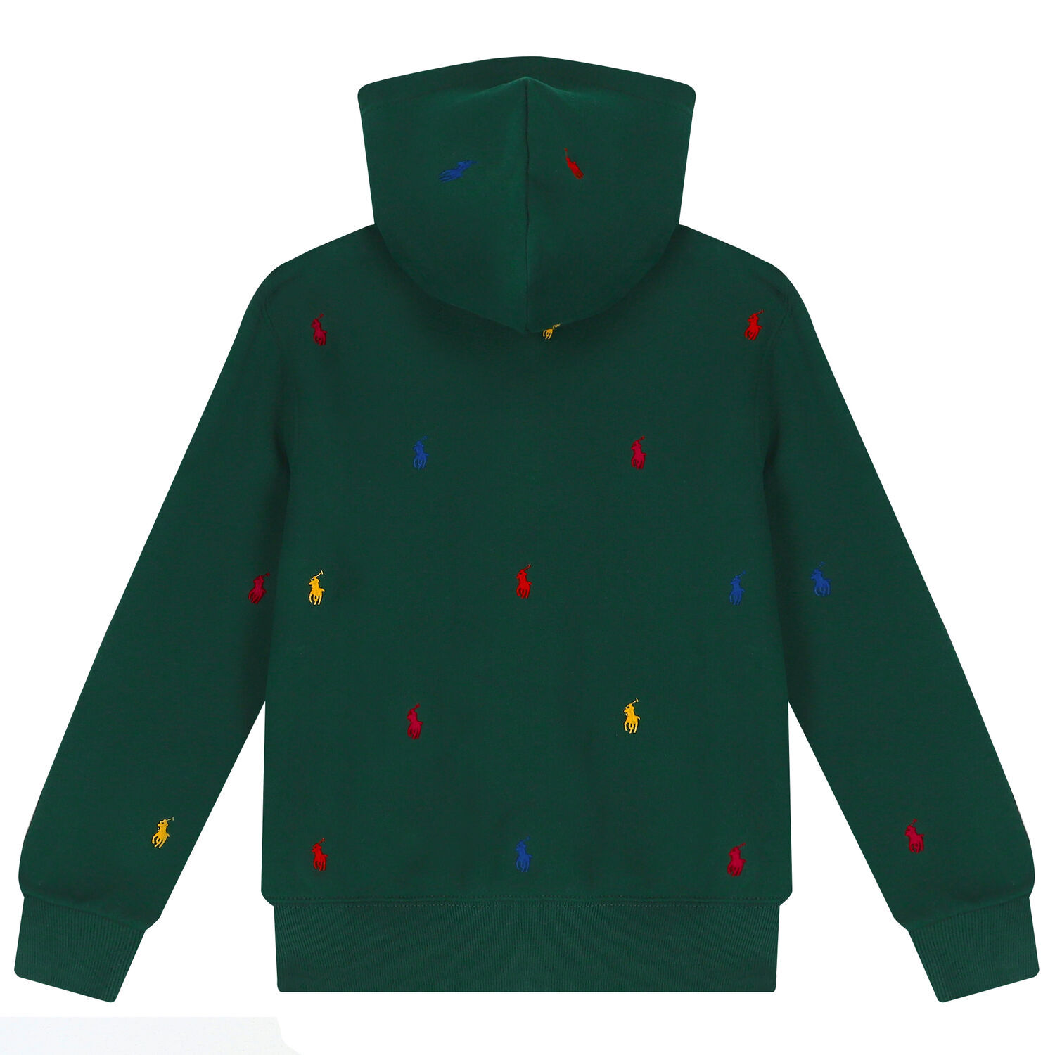 Boys Green Logo Hooded Zip Up Top, 1, hi-res