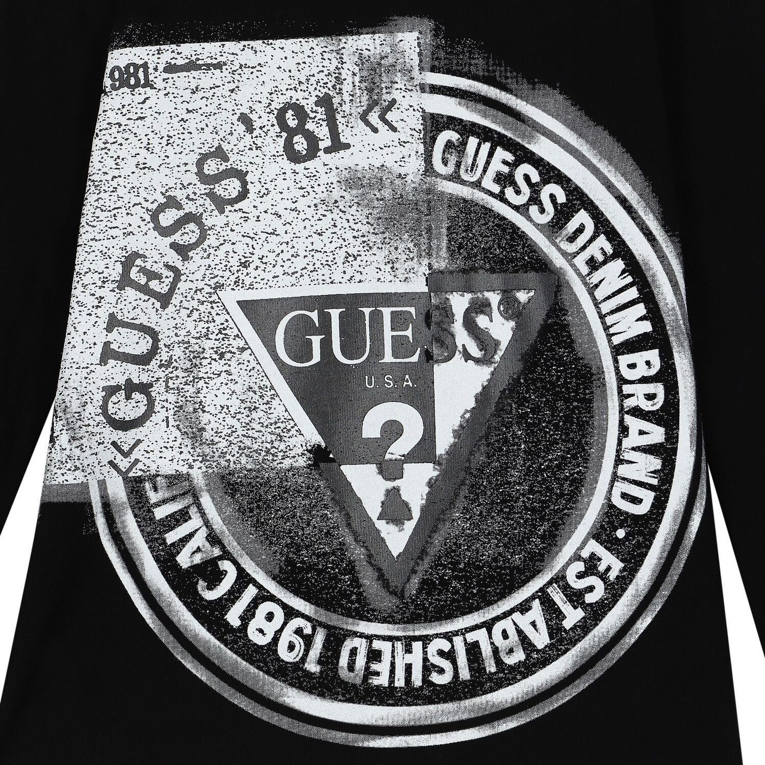 Boys Black Logo Long Sleeve Top, 1, hi-res