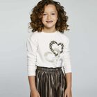 Girls Ivory Hearts Long Sleeve Top, 1, hi-res