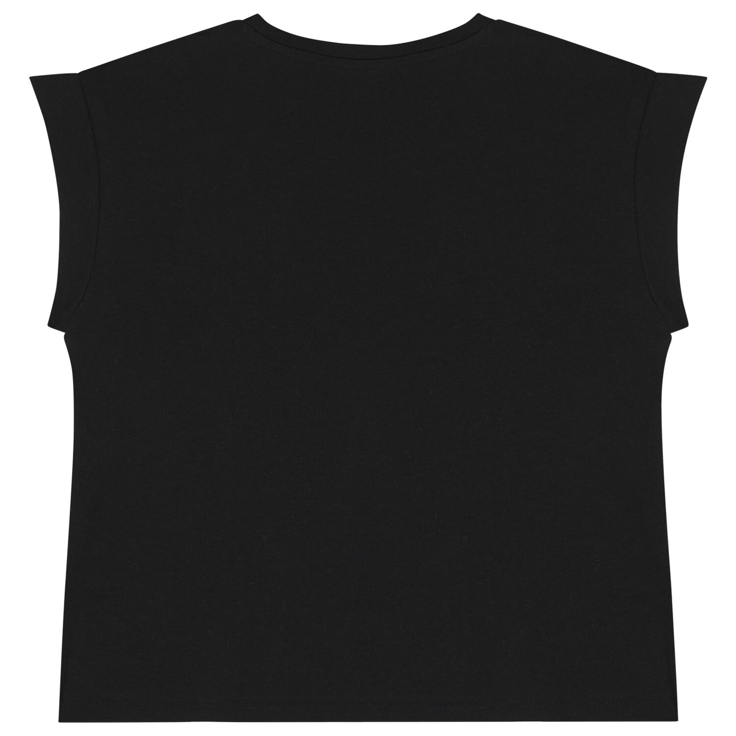 Girls Black Sequin Logo T-Shirt , 3, hi-res