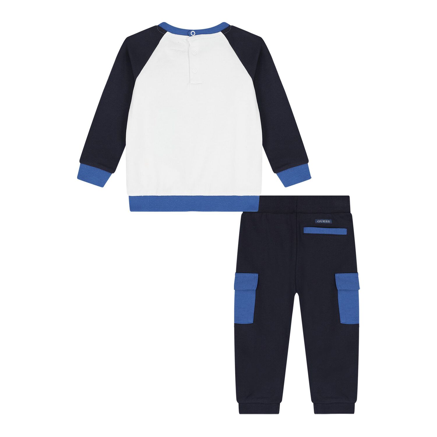 Baby Boys Navy Blue & White Teddy Bear Logo Tracksuit, 1, hi-res