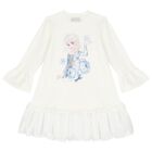 Girls Ivory Disney Logo Dress, 1, hi-res
