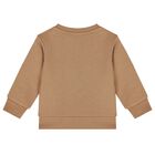 Younger Boys Beige Logo Sweatshirt, 1, hi-res