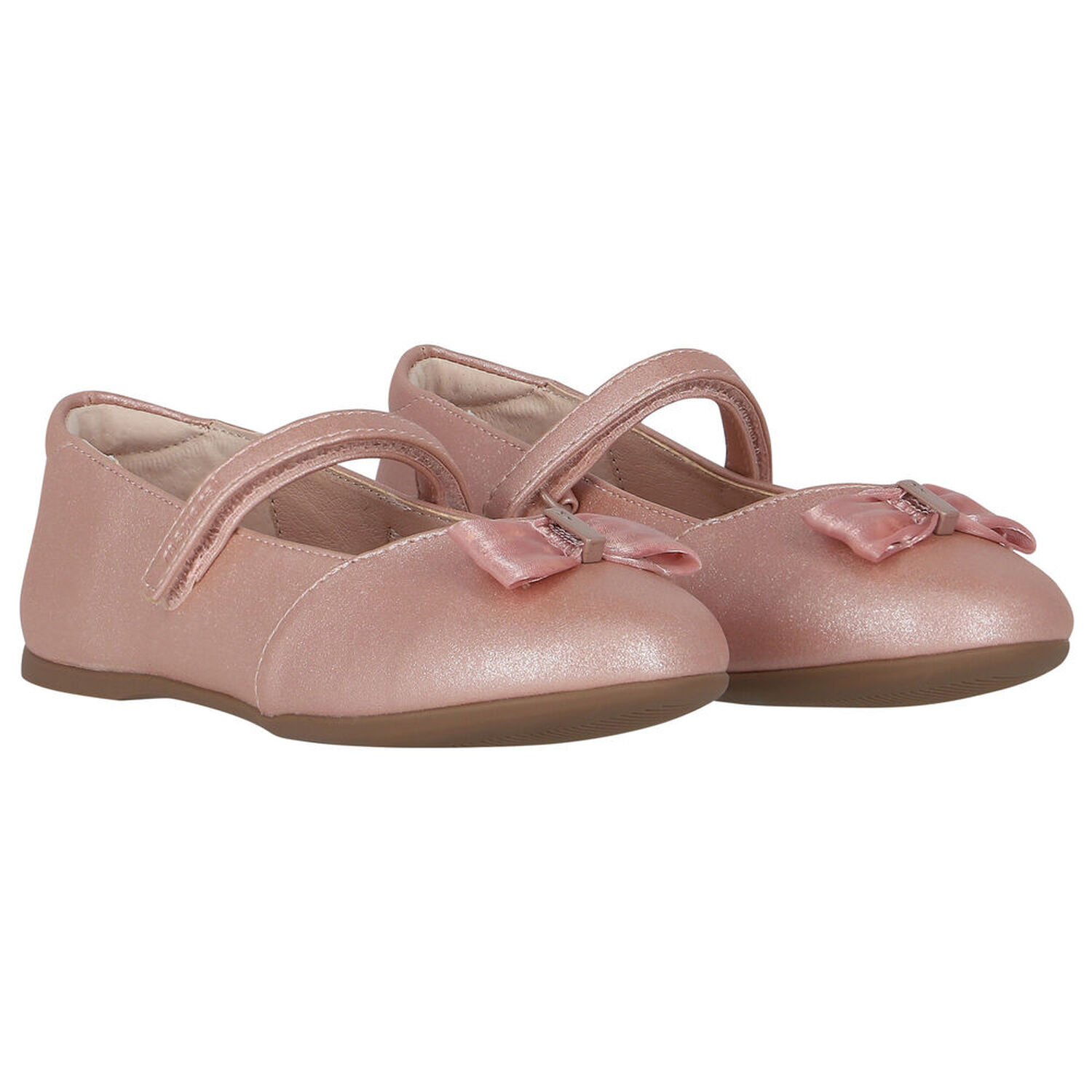 Girls Pink Bow Shoes, 1, hi-res