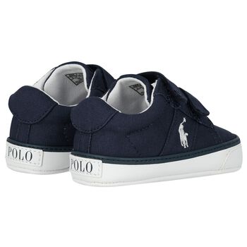 Baby Boys Navy Blue Logo Trainers