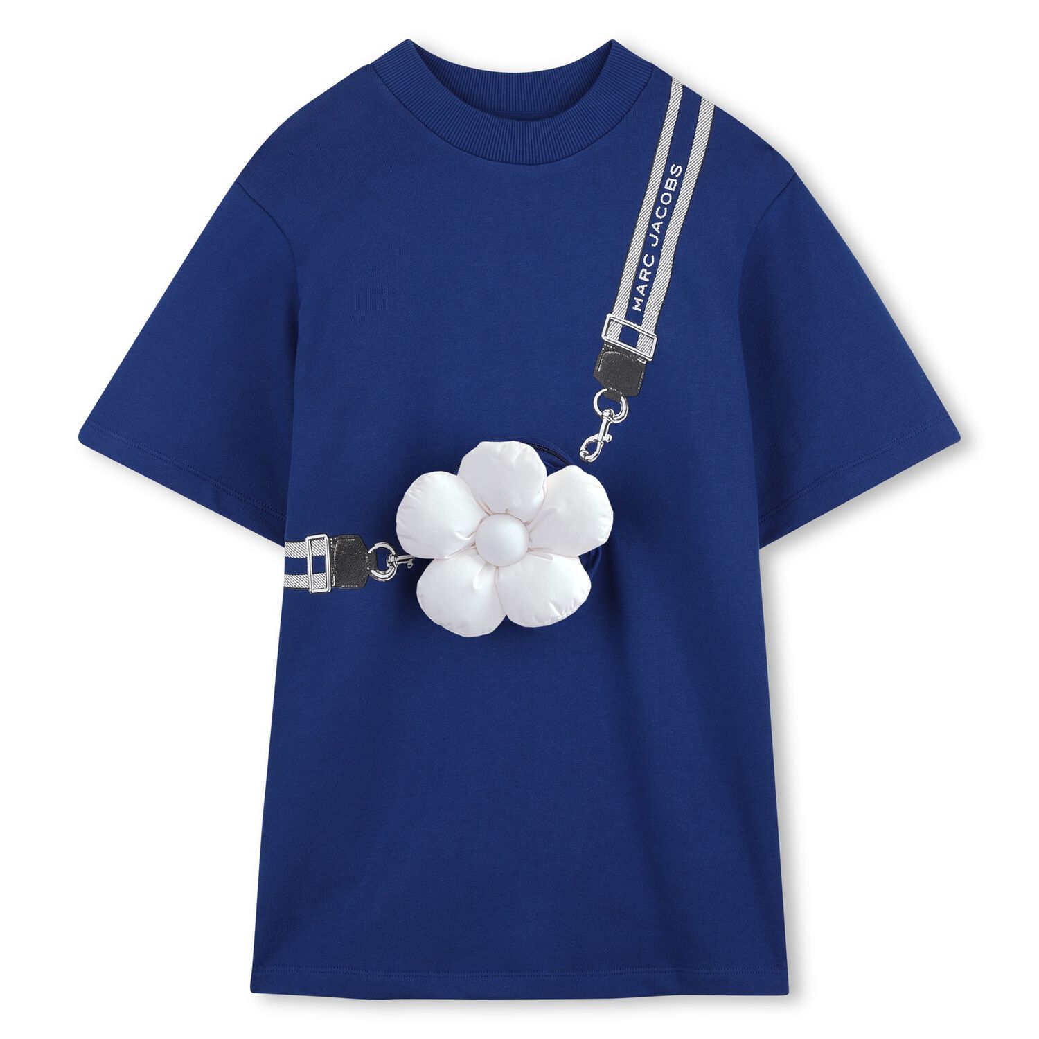 Girls Blue Daisy Pocket Dress, 2, hi-res