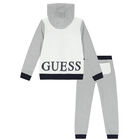 Boys White & Grey Logo Tracksuit, 1, hi-res