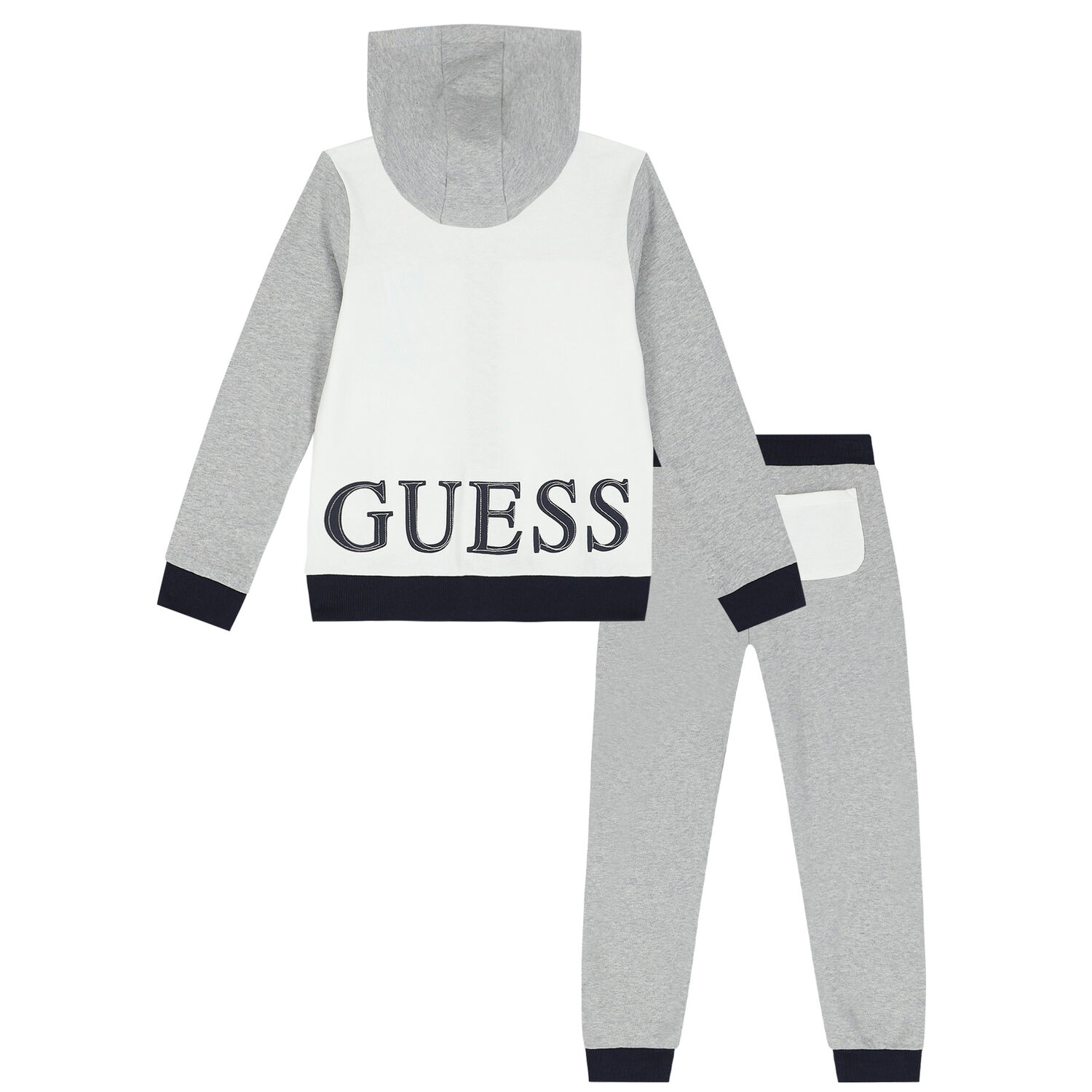 Boys White & Grey Logo Tracksuit, 1, hi-res