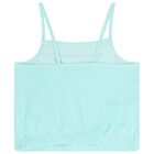 Girls Aqua Blue Crochet Shorts Set, 1, hi-res