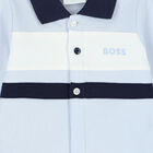 Baby Boys Blue Logo Babygrow, 1, hi-res