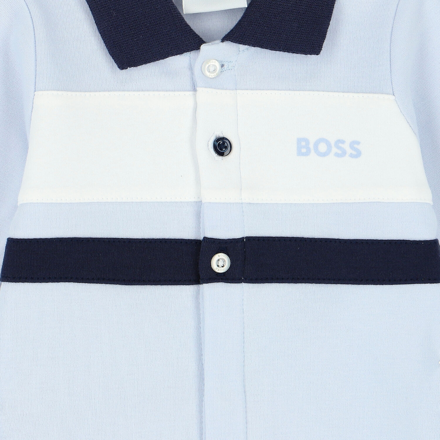 Baby Boys Blue Logo Babygrow, 1, hi-res