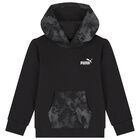 Boys Black Logo Hooded Top, 1, hi-res