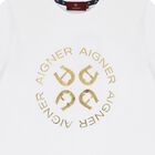 Boys White & Gold Logo T-Shirt, 1, hi-res