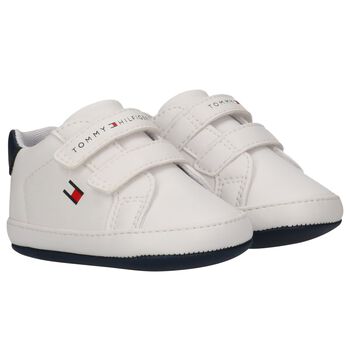 Baby Boys White Logo Pre Walker Shoes
