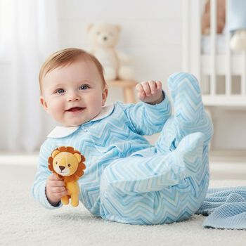 Baby Boys Blue Zig Zag Babygrow 