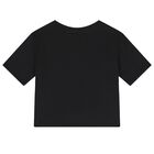 Girls Black Logo T-Shirt, 1, hi-res