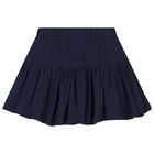 Girls White & Navy Blue Skort Set, 1, hi-res