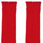 Girls Red Knitted Socks, 1, hi-res