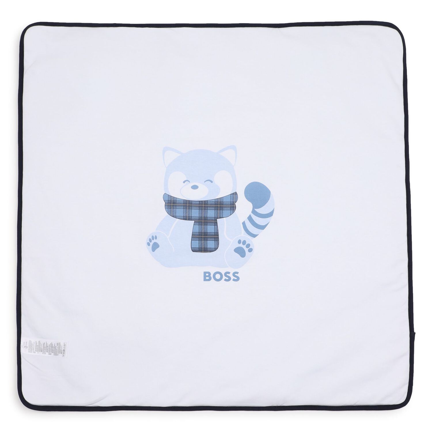 Baby Boys Blue & White Logo Blanket, 1, hi-res