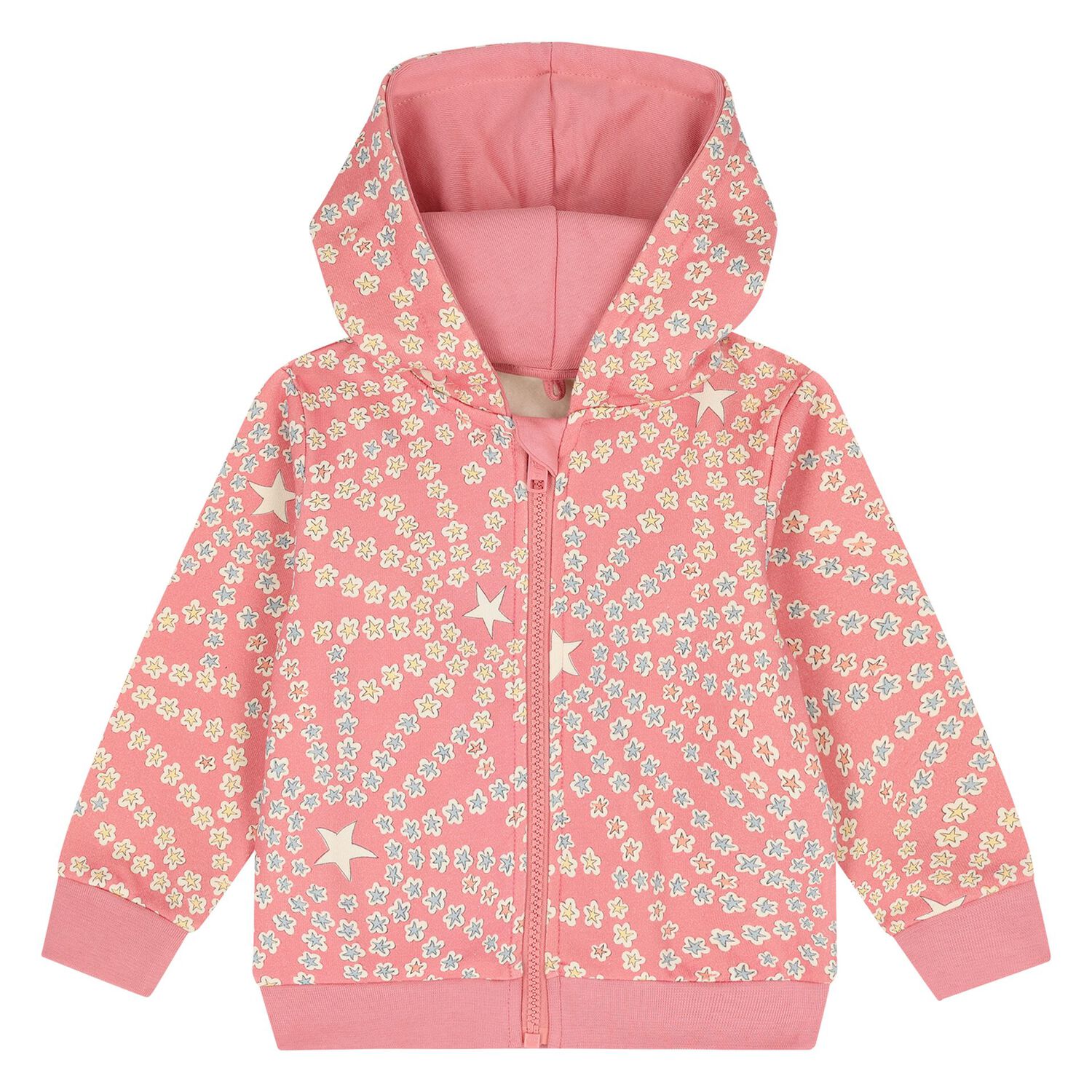 Younger Girls Pink Star Tracksuit, 1, hi-res