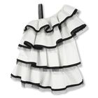 Girls White & Black Ruffled Dress, 1, hi-res