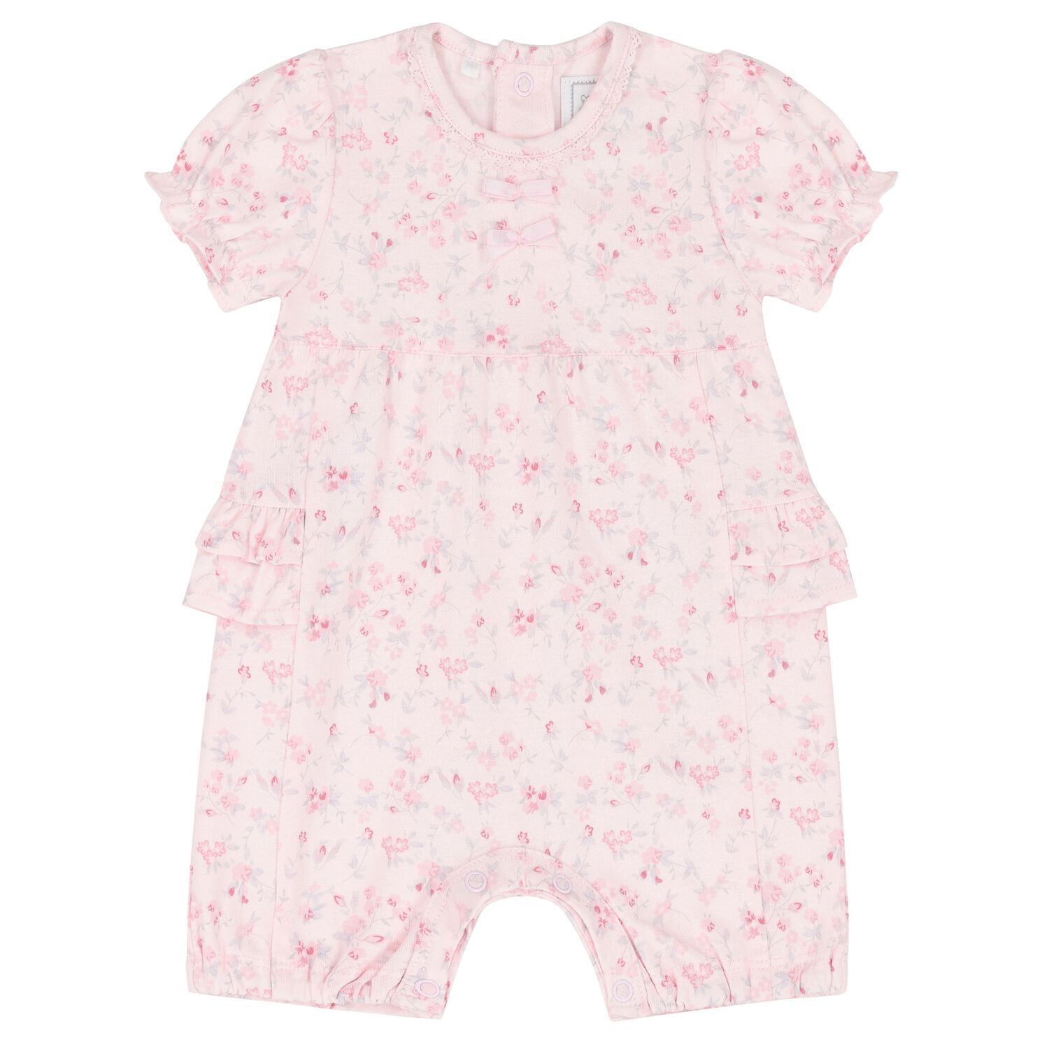 Baby Girls Pink Floral Romper, 1, hi-res image number null