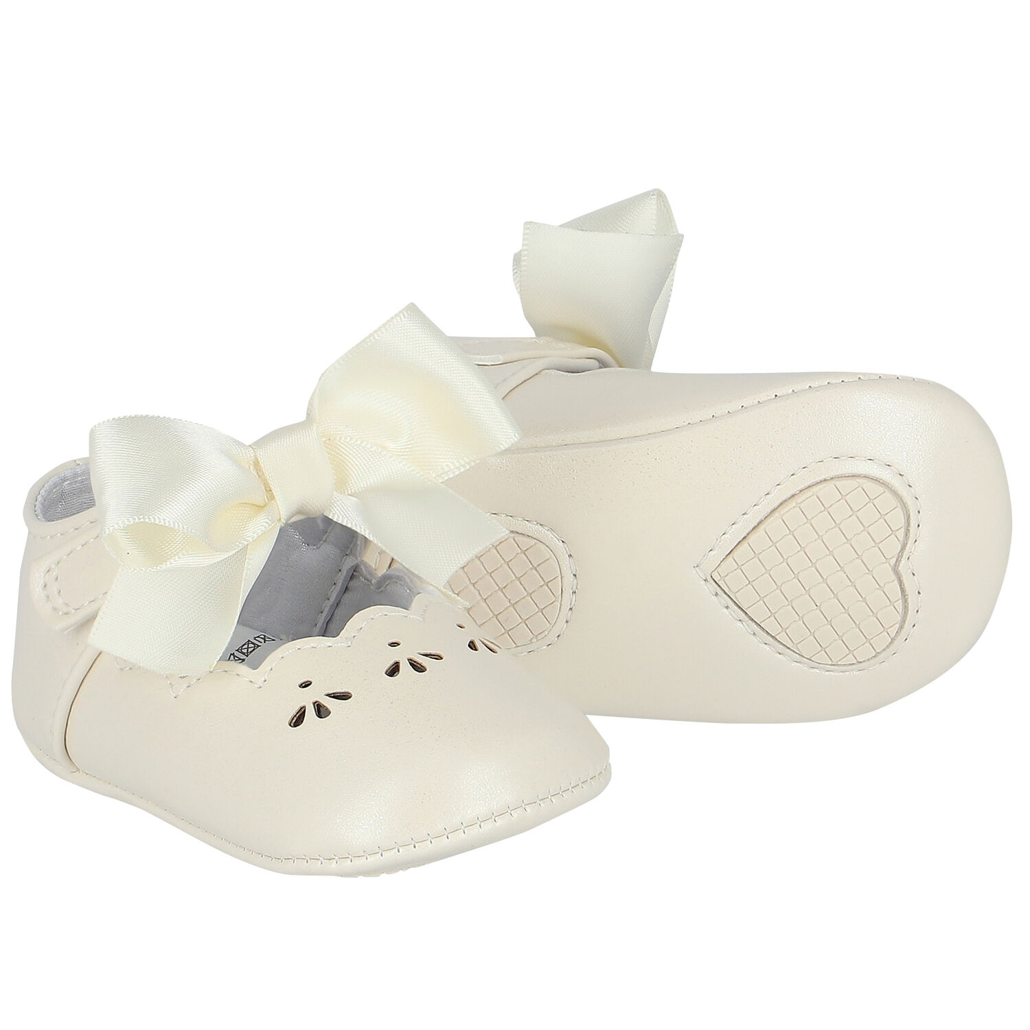 Baby Girls White Bow Pre Walker Shoes, 3, hi-res