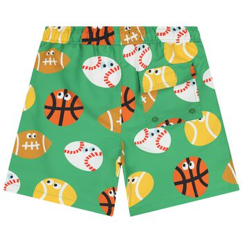 Boys Green Balls Swim Shorts