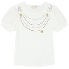 Girls White Necklace T-Shirt, 1, hi-res