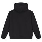 Girls Black Logo Hooded Top, 1, hi-res