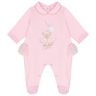 Baby Girls Pink Logo Babygrow, 1, hi-res