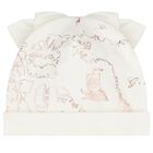 Baby Girls Ivory Bow Geo Map Hat, 1, hi-res