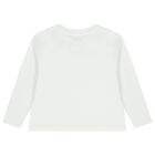 Girls White Logo Long Sleeve Top, 1, hi-res