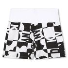 Girls Black & White Logo Swim Shorts, 1, hi-res