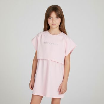 Girls Pink Logo Dress