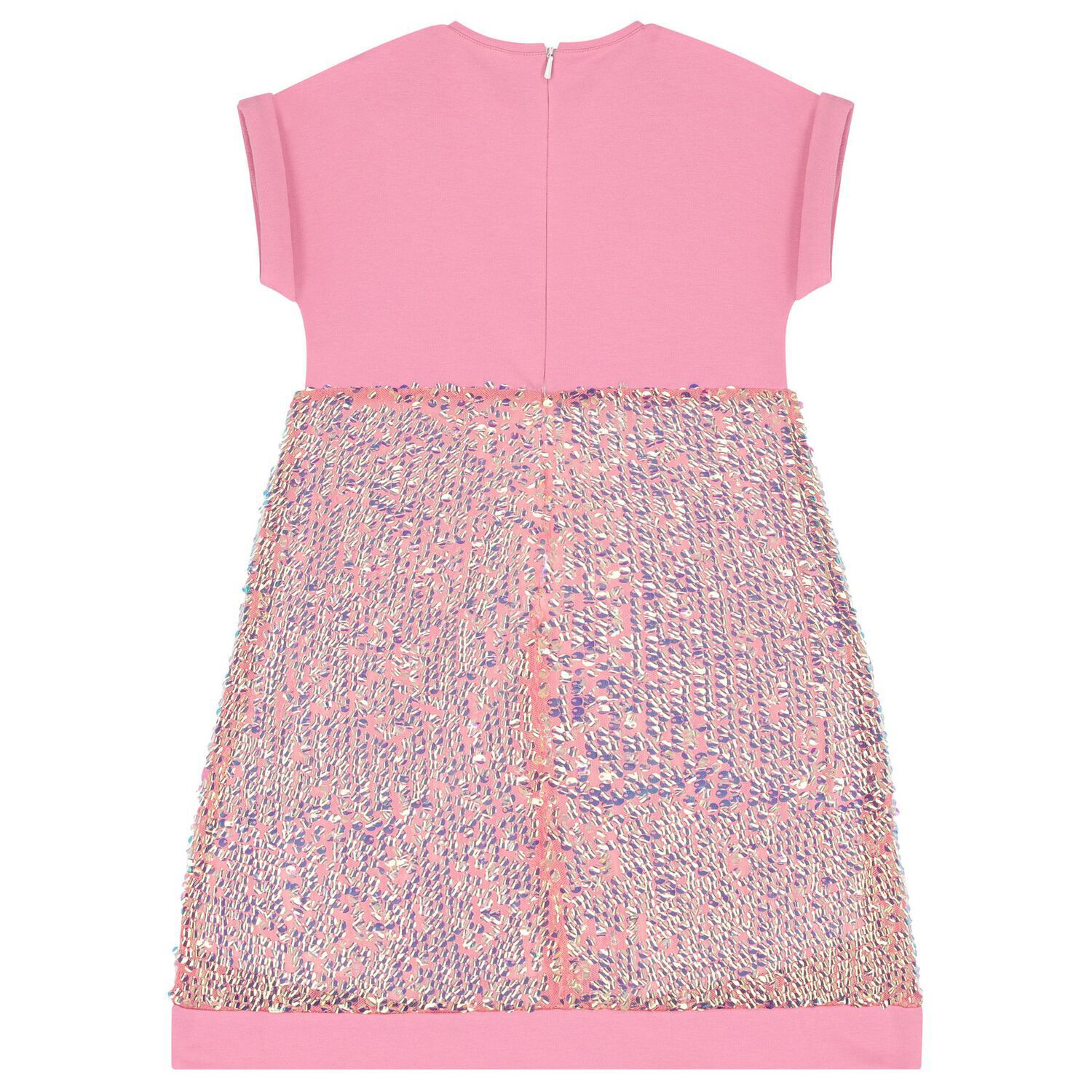 Girls Pink Sequins Logo Dress, 1, hi-res image number null