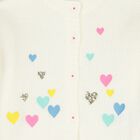 Girls Ivory Embroidered Sequin Knitted Cardigan, 1, hi-res