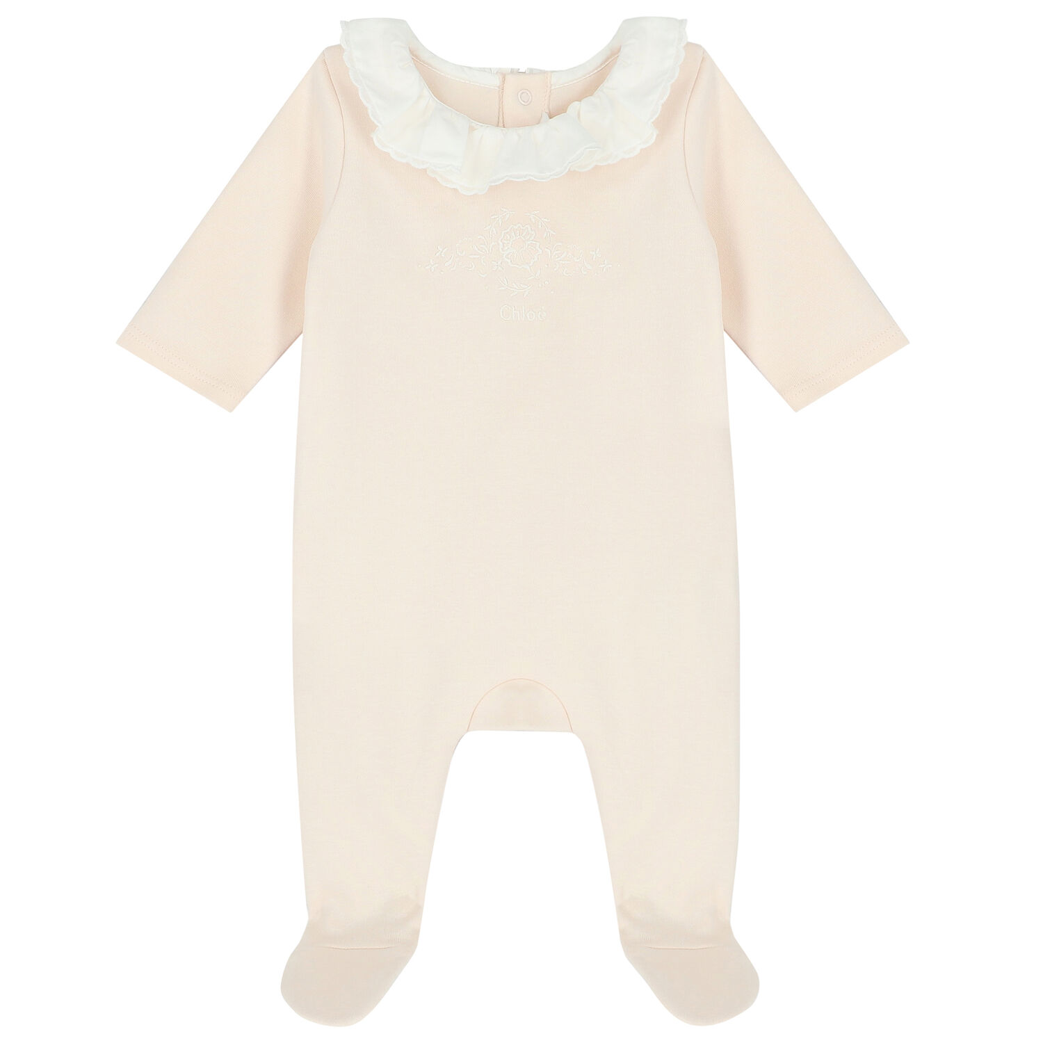 Baby Girls Pink Logo Babygrow, 1, hi-res