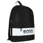 Boys Black Logo Backpack, 1, hi-res