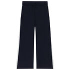 Girls Navy Blue Logo Joggers, 1, hi-res