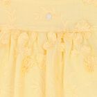 Girls Yellow Floral Embroidered Dress, 1, hi-res