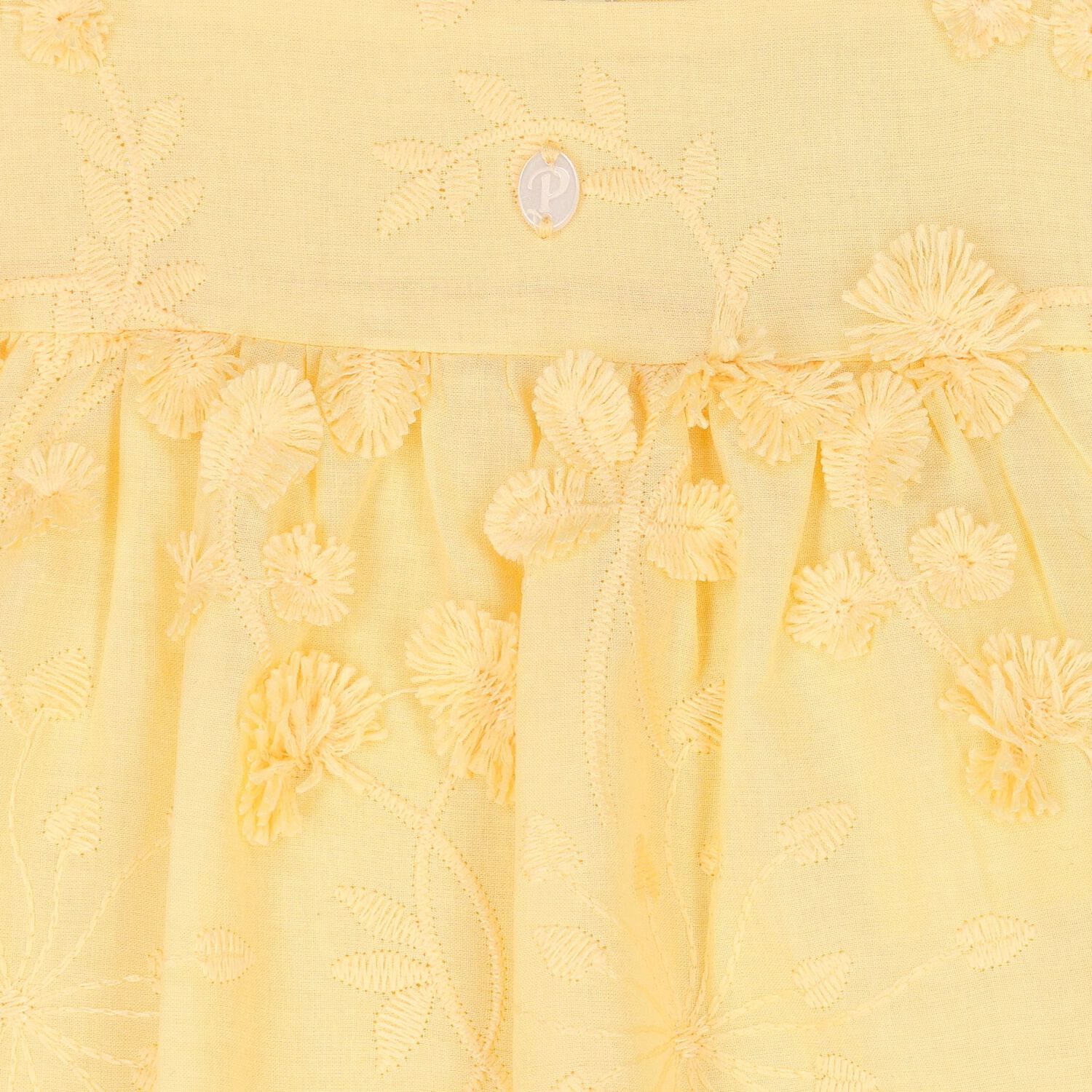 Girls Yellow Floral Embroidered Dress, 1, hi-res image number null