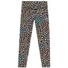 Girls Black Leopard Print Legging, 1, hi-res
