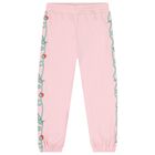 Girls Pink Floral Joggers , 1, hi-res