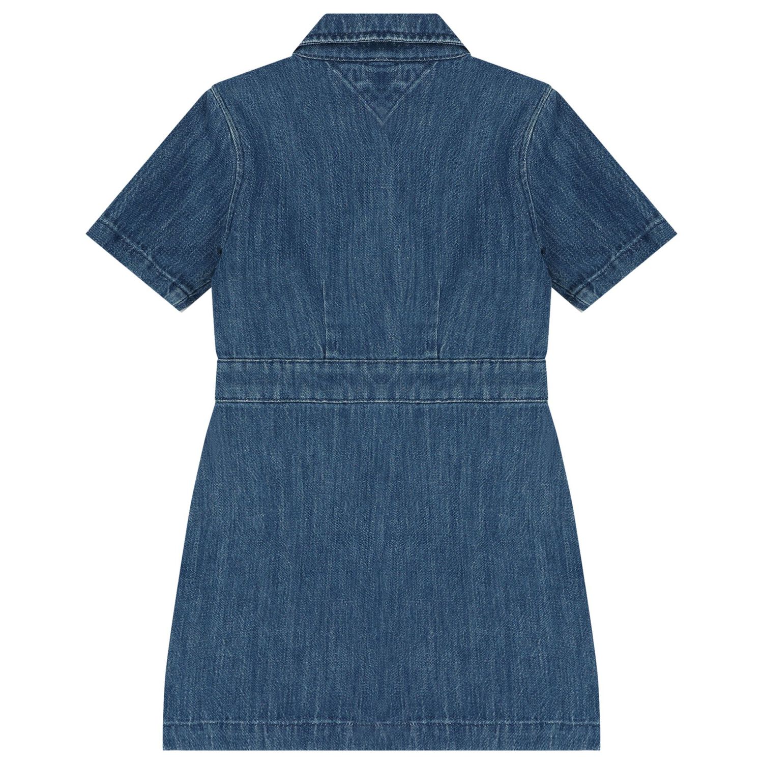 Girls Blue Logo Denim Dress, 1, hi-res