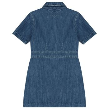 Girls Blue Logo Denim Dress