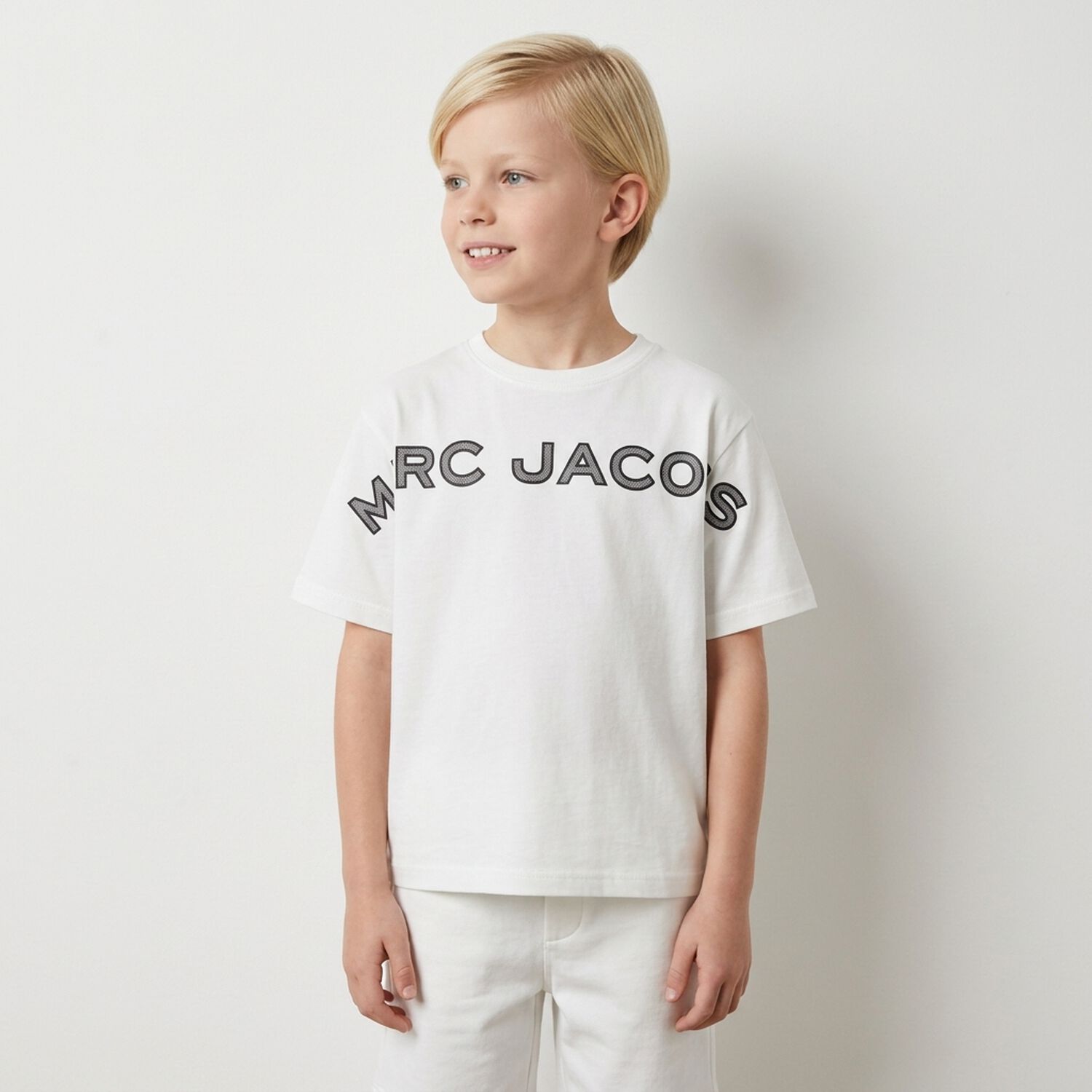 Boys White Logo T-Shirt, 1, hi-res