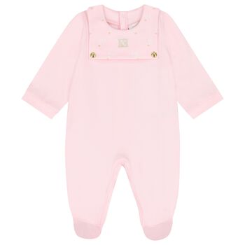 Baby Girls Pink Logo Babygrow